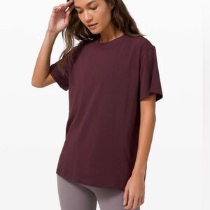 Lululemon all yours boyfriend tee burgundy